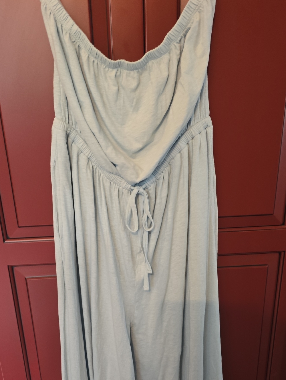 Light Blue Sleeveless Drawstring AE Jumpsuit